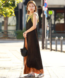 Ray BEAMS | Ray BEAMS / クリンクル シアー キャミ ワンピース(ワンピース)