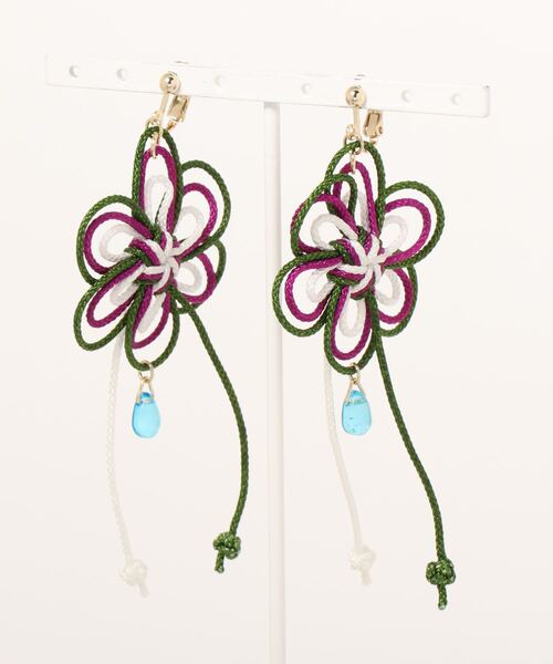 カヤ（カヤ）の「【カヤ】組み花イヤリング（イヤリング・レディース・エンジ/ブルー/モスグリーン・FREE）」の11枚目の写真