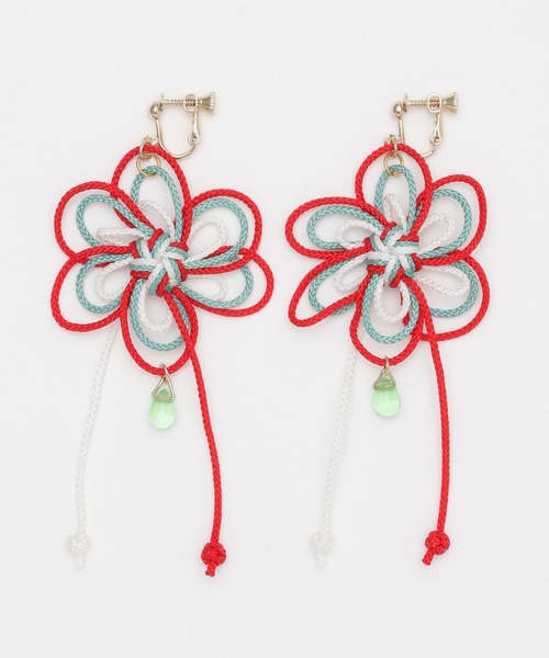 カヤ（カヤ）の「【カヤ】組み花イヤリング（イヤリング・レディース・エンジ/ブルー/モスグリーン・FREE）」の9枚目の写真