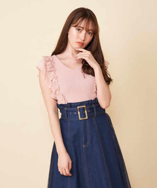 MIIA(ミーア)の「レース袖バックリボントップス(Tシャツ/カットソー・レディース・オフホワイト/ピンク/ブラック・FREE)」の15枚目の写真