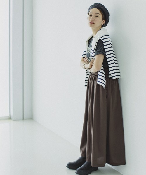 studio CLIP（スタディオクリップ）の「《高山都さんコラボ》ココロとカラダまっすぐスカート（スカート・レディース・ブラック/ブラウン/レオパード/ドット・MEDIUM/LARGE）」の10枚目の写真