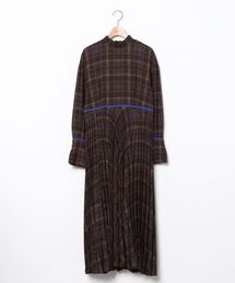 セール ブランド古着 Clane クラネのワンピース グリーン カーキ 緑色系 チェック柄 古着通販 Zozoused