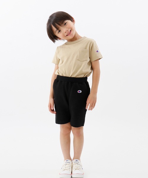 Champion(チャンピオン)の「【Champion/チャンピオン】キッズ ベーシック スウェットショーツ(スウェットパンツ・キッズ・ネイビー/オフホワイト/ベージュ/グレー/ブラック/ブルー・130/160/100/120/110/140/150)」の3枚目の写真
