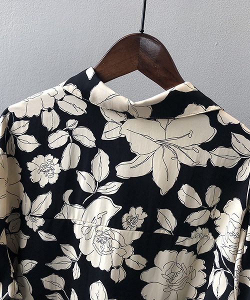 c.u.l（シーユーエル）の「【c.u.l:w】レトロフラワー花柄シャツ culw27（シャツ/ブラウス・レディース・ブラック・L/M）」の14枚目の写真