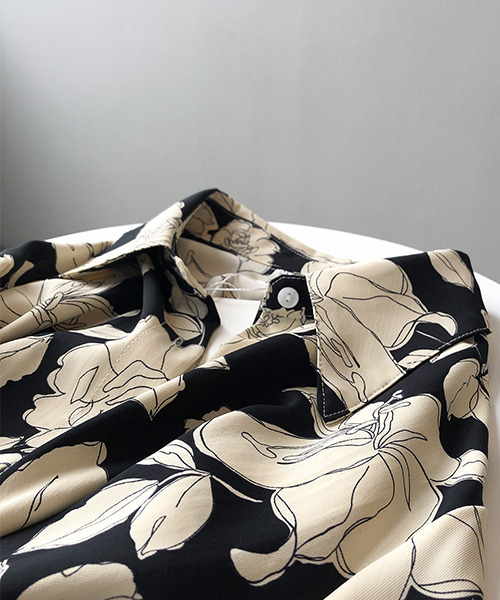 c.u.l（シーユーエル）の「【c.u.l:w】レトロフラワー花柄シャツ culw27（シャツ/ブラウス・レディース・ブラック・L/M）」の15枚目の写真