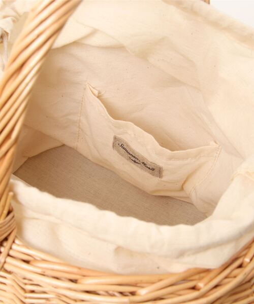 Samansa Mos2（サマンサ モスモス）の「ウィローラウンドカゴバッグ（かごバッグ・レディース・ブラック/キナリ・ﾌﾘ-）」の6枚目の写真