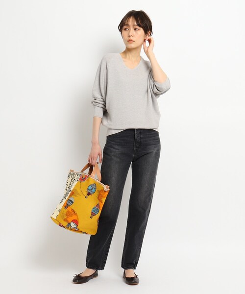 JET（ジェット）の「◆【ウォッシャブル】シルク混Vネックニットプルオーバー（ニット/セーター・レディース・ブラック/ベビーピンク/レモンイエロー/ライトグレー系7・80/04）」の15枚目の写真