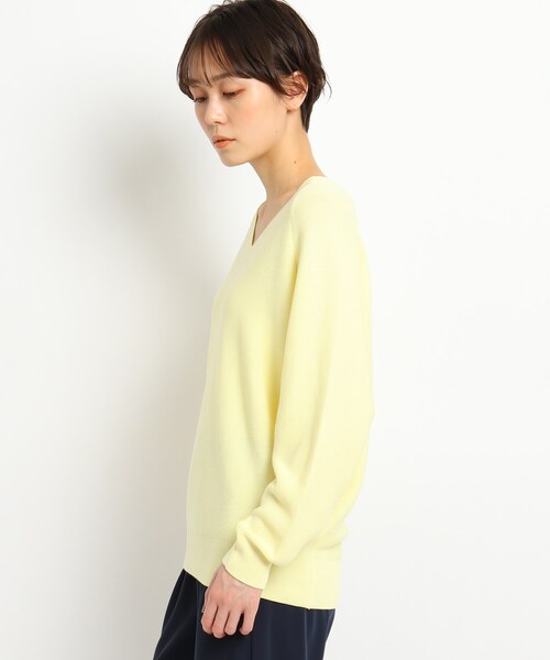 JET（ジェット）の「◆【ウォッシャブル】シルク混Vネックニットプルオーバー（ニット/セーター・レディース・ブラック/ベビーピンク/レモンイエロー/ライトグレー系7・80/04）」の14枚目の写真