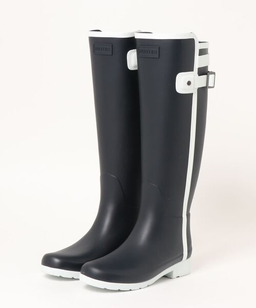 【セール】WOMENS REFINED SLIM FIT TALL CONTRAST BOOTS（レインシューズ）｜HUNTER（ハンター）の