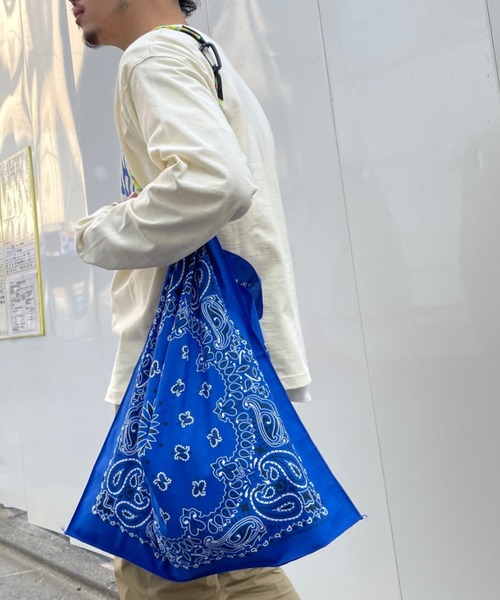 HAV-A-HANK(ハバハンク )の「【HAV-A-HANK/ハバハンク】ロープショルダー付バンダナバッグ(トートバッグ・メンズ・ブルー/ブラック/ホワイト・ONE SIZE)」の9枚目の写真