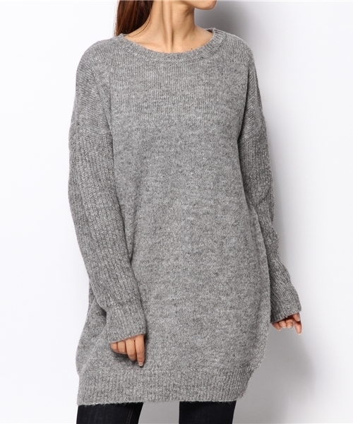 Sheta（シータ）の「背中開きニットチュニック（ニット/セーター・レディース・ベージュ/ブラック/グレー・FREE）」の3枚目の写真