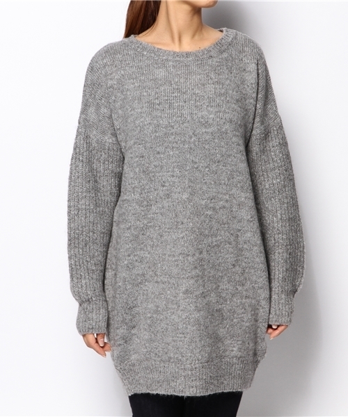 Sheta（シータ）の「背中開きニットチュニック（ニット/セーター・レディース・ベージュ/ブラック/グレー・FREE）」の4枚目の写真