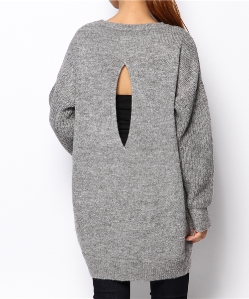 Sheta（シータ）の「背中開きニットチュニック（ニット/セーター・レディース・ベージュ/ブラック/グレー・FREE）」の6枚目の写真