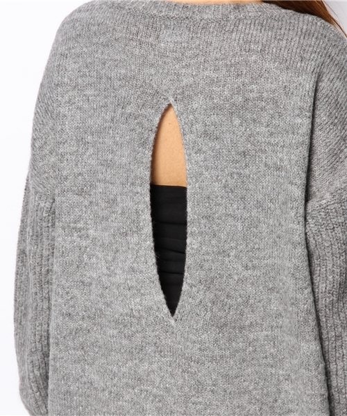 Sheta（シータ）の「背中開きニットチュニック（ニット/セーター・レディース・ベージュ/ブラック/グレー・FREE）」の9枚目の写真