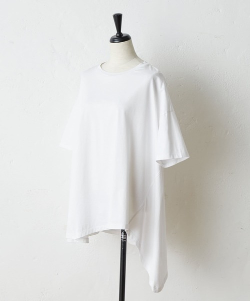 BEARDSLEY（ビアズリー）の「アシンメトリーT（Tシャツ/カットソー・レディース・ホワイト/ブラック・FREE）」の6枚目の写真