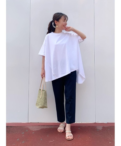 BEARDSLEY（ビアズリー）の「アシンメトリーT（Tシャツ/カットソー・レディース・ホワイト/ブラック・FREE）」の20枚目の写真