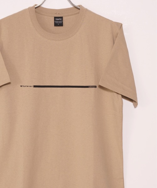 TRAP/U (トラップユー)の「16/-天竺 フロント プリント コットン 半袖 Tシャツ(Tシャツ/カットソー・メンズ・ベージュ/ホワイト/ブラック・L/M)」の3枚目の写真