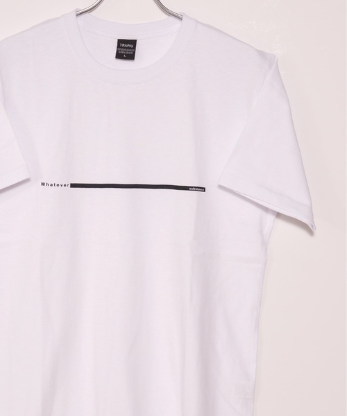 TRAP/U (トラップユー)の「16/-天竺 フロント プリント コットン 半袖 Tシャツ(Tシャツ/カットソー・メンズ・ベージュ/ホワイト/ブラック・L/M)」の1枚目の写真