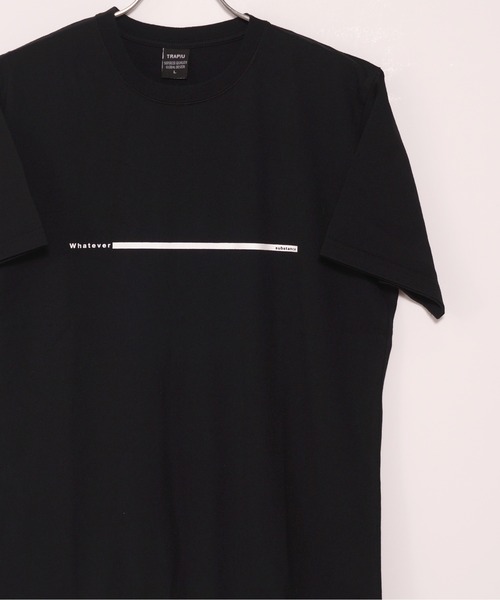 TRAP/U (トラップユー)の「16/-天竺 フロント プリント コットン 半袖 Tシャツ(Tシャツ/カットソー・メンズ・ベージュ/ホワイト/ブラック・L/M)」の2枚目の写真