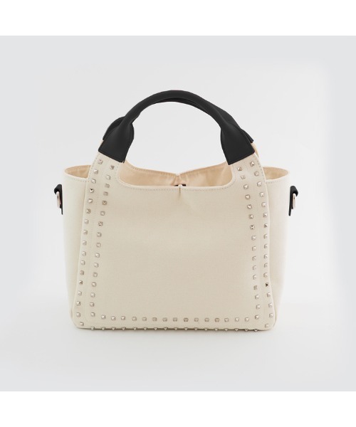 DIAVEL（ディアベル）の「マイクロスタッズトートバッグ【Sサイズ】（トートバッグ・レディース・ホワイト×レッド/ホワイト×ブラック・SMALL）」の10枚目の写真