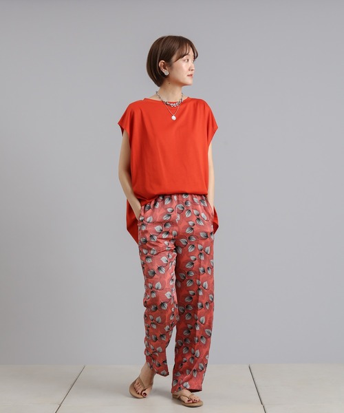 DouDou（ドゥドゥ）の「【WEB限定】フレンチビッグT（Tシャツ/カットソー・レディース・チャコールグレー/オフホワイト/オレンジ・FREE）」の21枚目の写真
