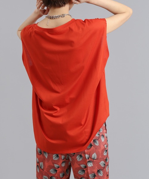 DouDou（ドゥドゥ）の「【WEB限定】フレンチビッグT（Tシャツ/カットソー・レディース・チャコールグレー/オフホワイト/オレンジ・FREE）」の22枚目の写真