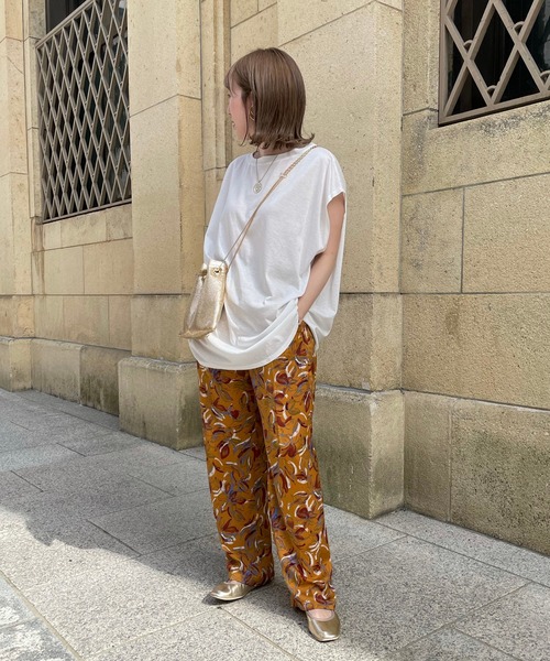 DouDou（ドゥドゥ）の「【WEB限定】フレンチビッグT（Tシャツ/カットソー・レディース・チャコールグレー/オフホワイト/オレンジ・FREE）」の7枚目の写真