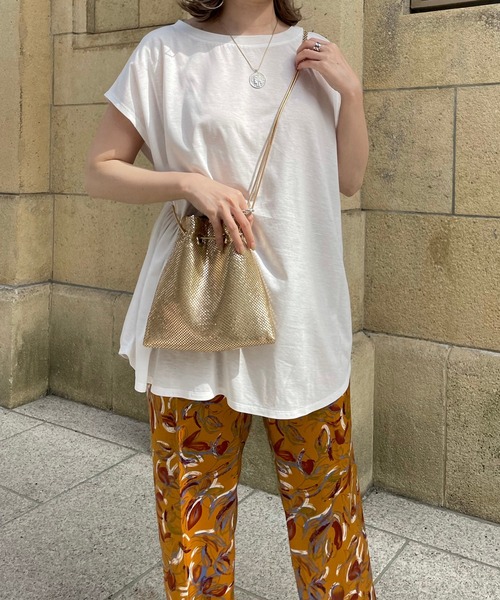 DouDou（ドゥドゥ）の「【WEB限定】フレンチビッグT（Tシャツ/カットソー・レディース・チャコールグレー/オフホワイト/オレンジ・FREE）」の8枚目の写真