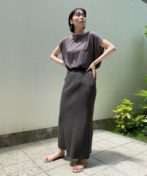 DouDou（ドゥドゥ）の「【WEB限定】フレンチビッグT（Tシャツ/カットソー・レディース・チャコールグレー/オフホワイト/オレンジ・FREE）」の11枚目の写真