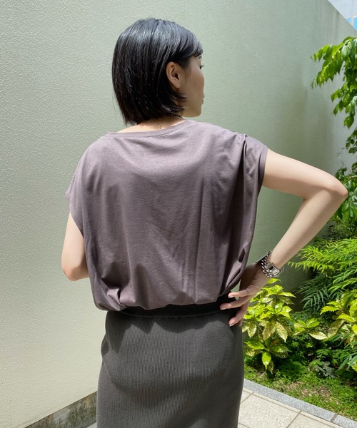 DouDou（ドゥドゥ）の「【WEB限定】フレンチビッグT（Tシャツ/カットソー・レディース・チャコールグレー/オフホワイト/オレンジ・FREE）」の14枚目の写真