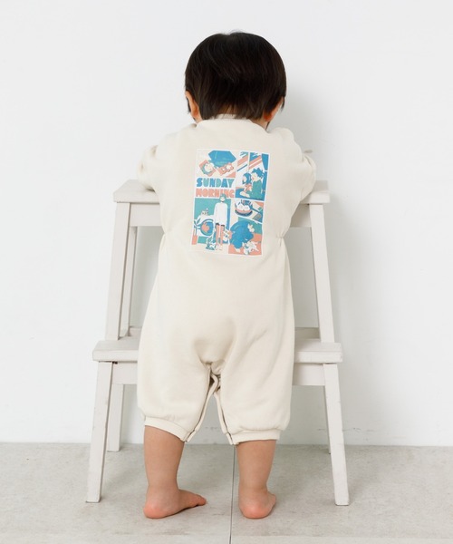 MAKE YOUR DAY(メイクユアデイ)の「ファミリー裏起毛カバーオール■70.80cm(ロンパース・キッズ・ブラック/アイボリー・70/80)」の10枚目の写真