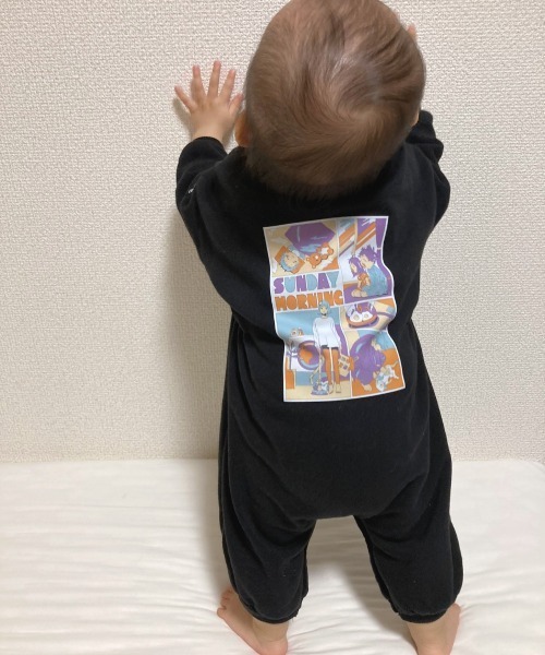 MAKE YOUR DAY(メイクユアデイ)の「ファミリー裏起毛カバーオール■70.80cm(ロンパース・キッズ・ブラック/アイボリー・70/80)」の18枚目の写真