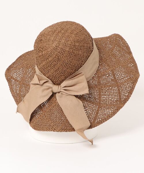 LE MORE（リモア）の「リボンストローハット（ハット・レディース・ベージュ/ブラウン・FREE）」の4枚目の写真
