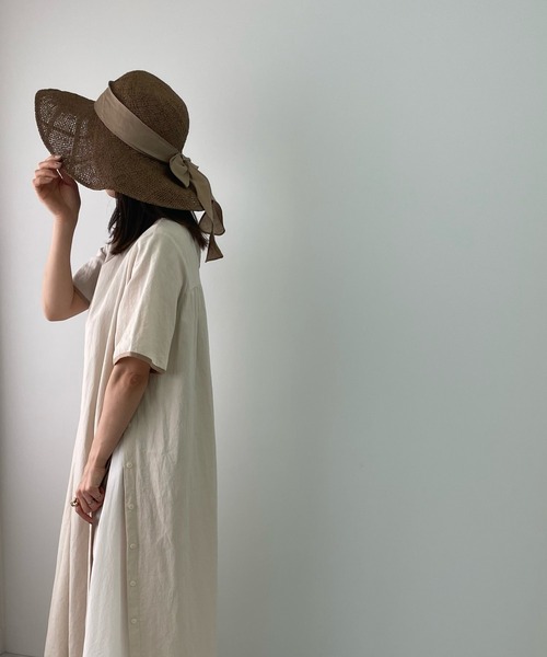 LE MORE（リモア）の「リボンストローハット（ハット・レディース・ベージュ/ブラウン・FREE）」の14枚目の写真