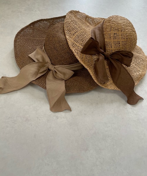 LE MORE（リモア）の「リボンストローハット（ハット・レディース・ベージュ/ブラウン・FREE）」の10枚目の写真