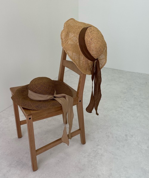 LE MORE（リモア）の「リボンストローハット（ハット・レディース・ベージュ/ブラウン・FREE）」の9枚目の写真