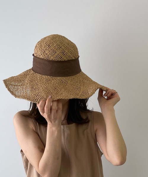 LE MORE（リモア）の「リボンストローハット（ハット・レディース・ベージュ/ブラウン・FREE）」の6枚目の写真