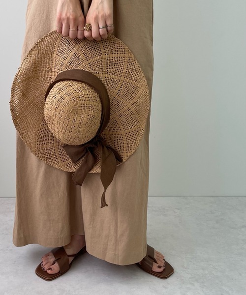 LE MORE（リモア）の「リボンストローハット（ハット・レディース・ベージュ/ブラウン・FREE）」の5枚目の写真