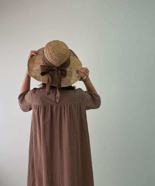 LE MORE（リモア）の「リボンストローハット（ハット・レディース・ベージュ/ブラウン・FREE）」の16枚目の写真