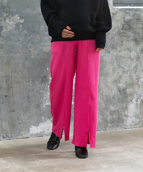 SweetMommy（スウィートマミー）の「【ZOZO限定カラー】【マタニティ】 フリーカットリブ ワイドパンツ　選べる2タイプ（マタニティウェア/グッズ・レディース・グリーン/アイボリー/モカ/グレイッシュベージュ/チャコール/ブラック/ピンク/グリーン系/ブラック系/チャコールグレー/ベージュ/グレー/アイボリー系・M/L）」の14枚目の写真