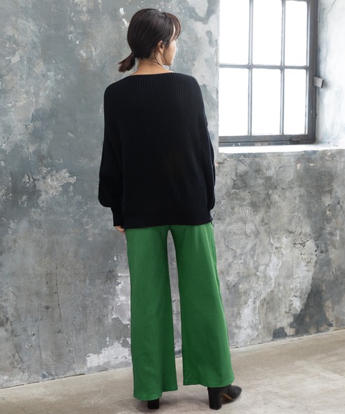 SweetMommy（スウィートマミー）の「【ZOZO限定カラー】【マタニティ】 フリーカットリブ ワイドパンツ　選べる2タイプ（マタニティウェア/グッズ・レディース・グリーン/アイボリー/モカ/グレイッシュベージュ/チャコール/ブラック/ピンク/グリーン系/ブラック系/チャコールグレー/ベージュ/グレー/アイボリー系・M/L）」の19枚目の写真