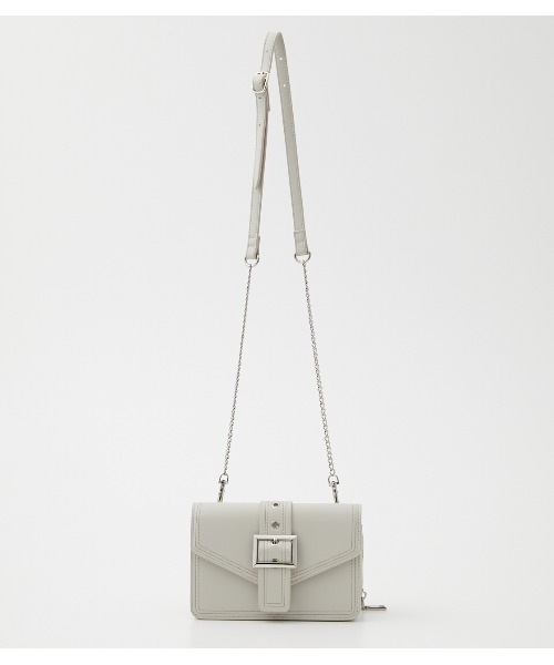 AZUL by moussy(アズールバイマウジー)の「BELT DESIGN WALLET BAG/ベルトデザインウォレットバッグ(ショルダーバッグ・レディース・ブラック/ライトカーキ/アイボリー・FREE)」の2枚目の写真