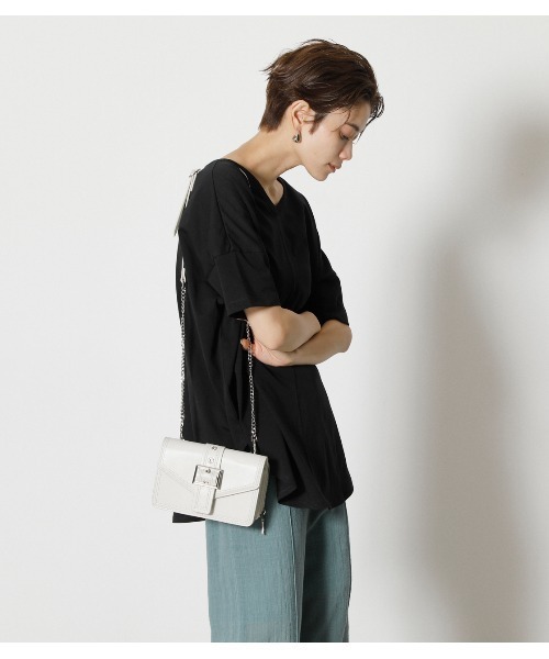 AZUL by moussy(アズールバイマウジー)の「BELT DESIGN WALLET BAG/ベルトデザインウォレットバッグ(ショルダーバッグ・レディース・ブラック/ライトカーキ/アイボリー・FREE)」の20枚目の写真