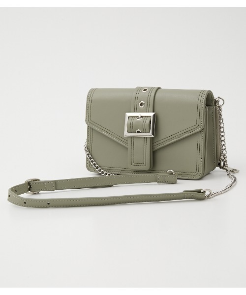 AZUL by moussy(アズールバイマウジー)の「BELT DESIGN WALLET BAG/ベルトデザインウォレットバッグ(ショルダーバッグ・レディース・ブラック/ライトカーキ/アイボリー・FREE)」の7枚目の写真
