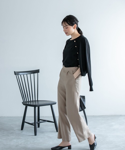 Edit Sheen（エディットシーン）の「ゴールドボタンカーディガン（カーディガン/ボレロ・レディース・ブラック/ネイビー/グリーン・MEDIUM）」の6枚目の写真