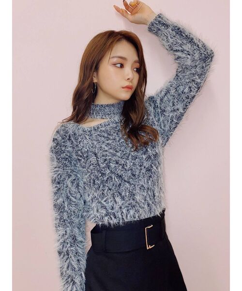 RESEXXY(リゼクシー)の「チョーカーシャギーニットトップス(ニット/セーター・レディース・ブラック/ベージュ/ホワイト/その他1・FREE)」の10枚目の写真