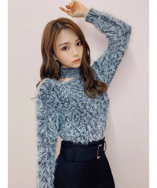 RESEXXY(リゼクシー)の「チョーカーシャギーニットトップス(ニット/セーター・レディース・ブラック/ベージュ/ホワイト/その他1・FREE)」の12枚目の写真