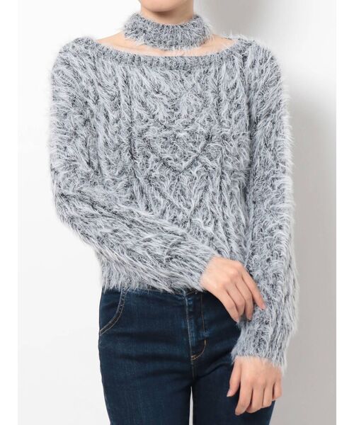 RESEXXY(リゼクシー)の「チョーカーシャギーニットトップス(ニット/セーター・レディース・ブラック/ベージュ/ホワイト/その他1・FREE)」の9枚目の写真