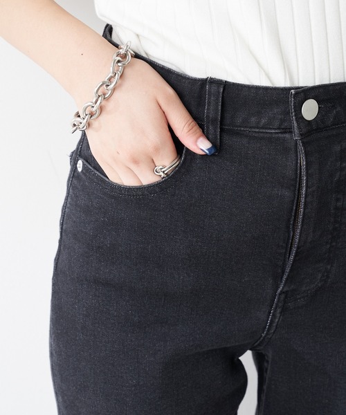 CIAOPANIC TYPY（チャオパニックティピー）の「【TYPYDENIM】スタイルアップフレアパンツ（デニムパンツ・レディース・ブラック/ネイビー/サックスブルー・SMALL/MEDIUM/LARGE/X-SMALL）」の21枚目の写真