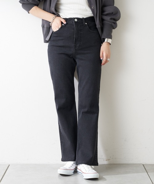 CIAOPANIC TYPY（チャオパニックティピー）の「【TYPYDENIM】スタイルアップフレアパンツ（デニムパンツ・レディース・ブラック/ネイビー/サックスブルー・SMALL/MEDIUM/LARGE/X-SMALL）」の6枚目の写真